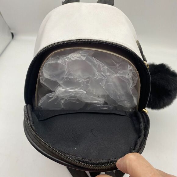 Like Dreams Mini Backpack Women's Black/White Checkered Adjustable Strap Zipper - Picture 5 of 12